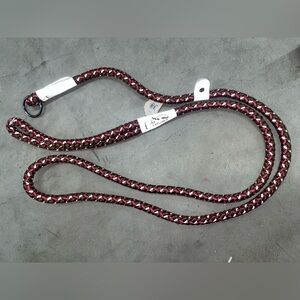 K9 Durable Red and Black Strong Woven Knit Long Dog Leash NWT